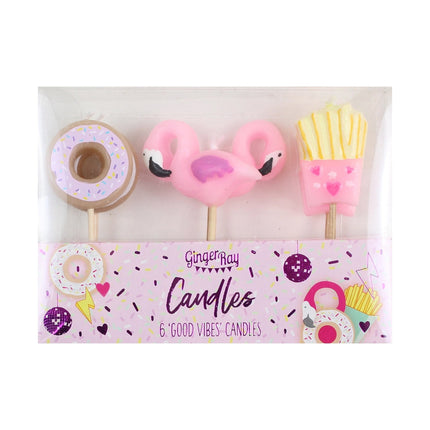 Set de Velas Flamingo/ Donut/ Fries 6pcs