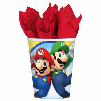 Super Mario Vasos Cartón 266ml 8pcs