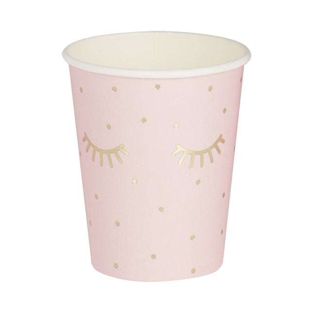 Pestañas Taza Rosa 250ml 8uds.