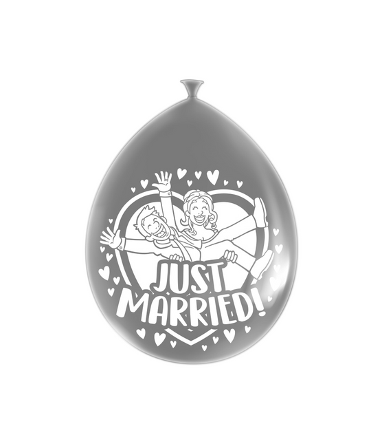 Globos Just Married Plata 30cm 8pcs