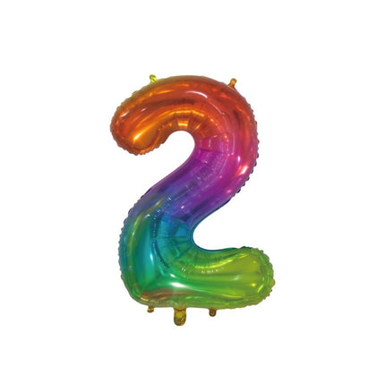 Globo de foil Figura 2 Arco Iris Transparente 66cm