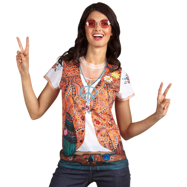 Camisa fotorrealista Flower Power Señoras