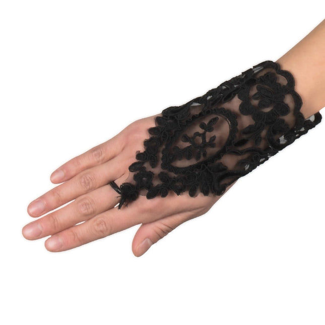 Guantes de encaje negros