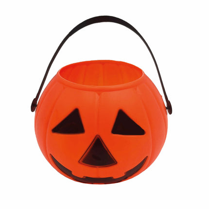 Cubo de caramelos naranja Halloween Calabaza 15cm