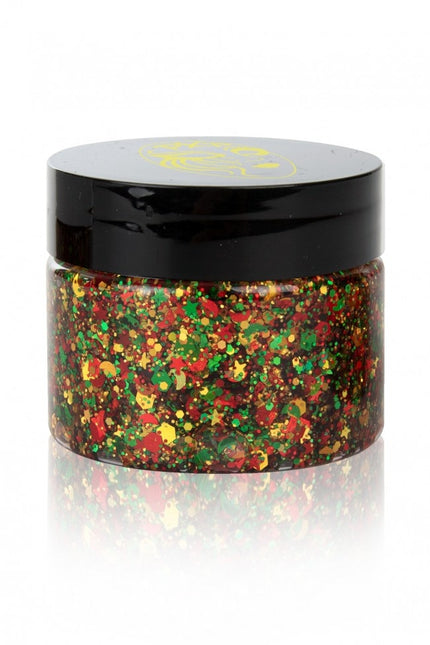 PXP Pressed Chunky Glitter Creme Grande Rojo/Amarillo/Verde 40ml