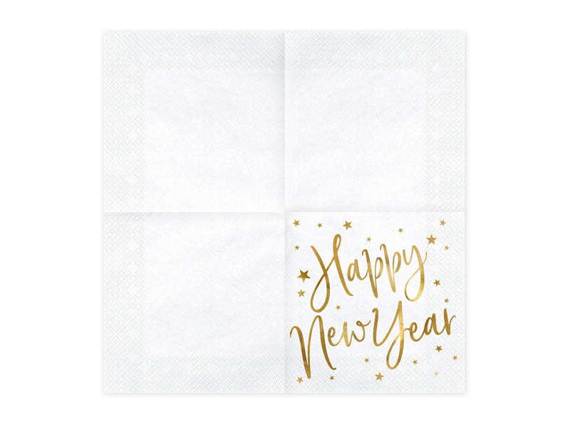 Servilletas Feliz Año Nuevo Blanco 33cm 20pcs