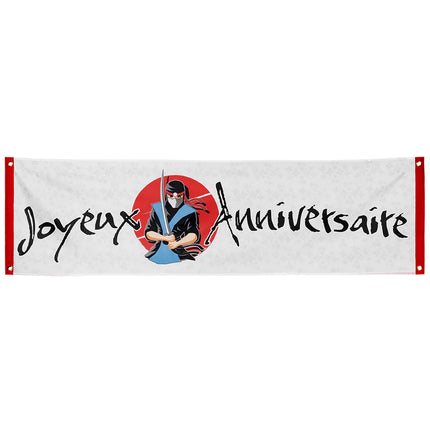 Ninja Bandera de Pared Joyeux Anniversaire 1.8m