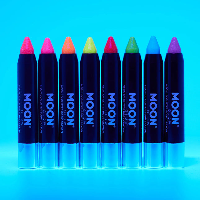 Moon Glow Neon UV Glitter Body Crayons Morado 3.2g