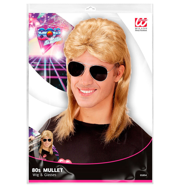 Peluca 80s Aso Rubia Con Gafas