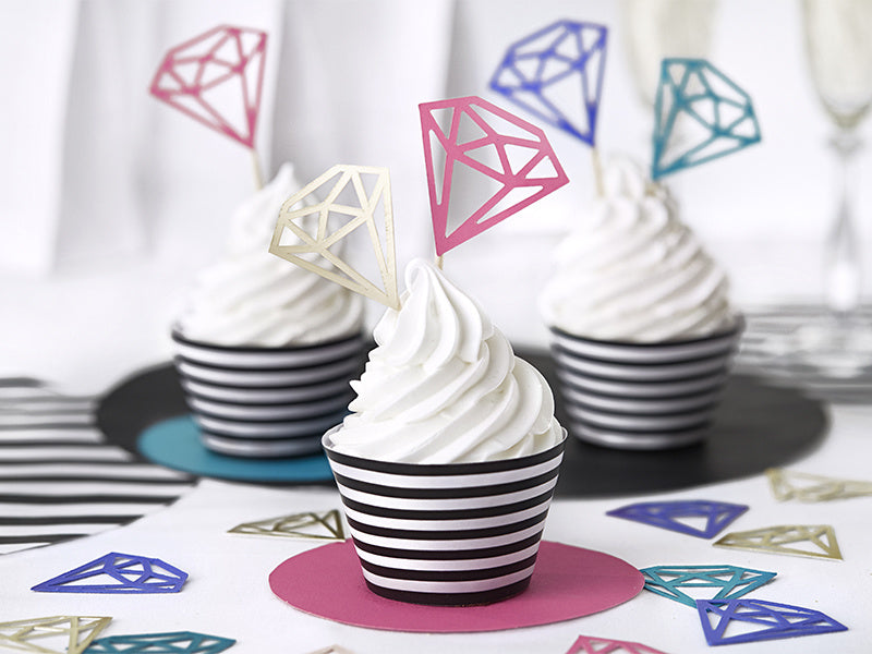 Cupcake Toppers Diamante 25.5cm 5pcs