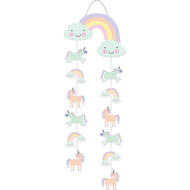 Unicornio Colgante Decoración Arco Iris 85cm