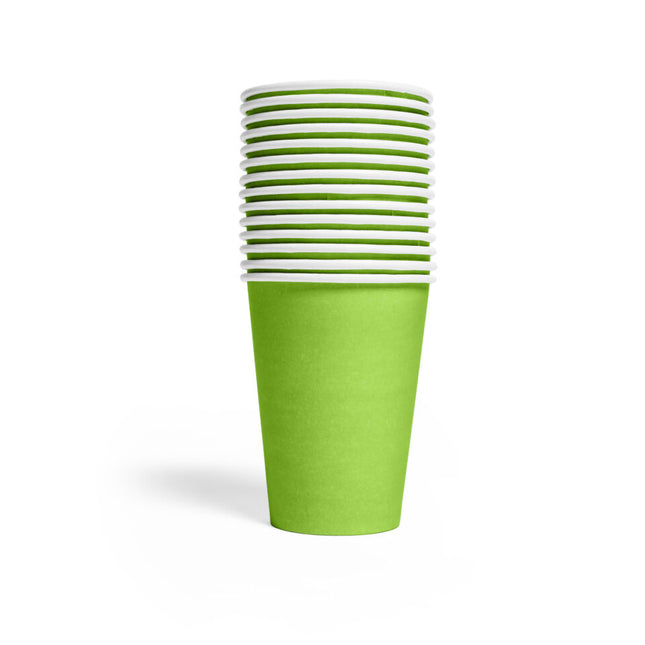 Vasos Verde Lima Papel 350ml 10uds.