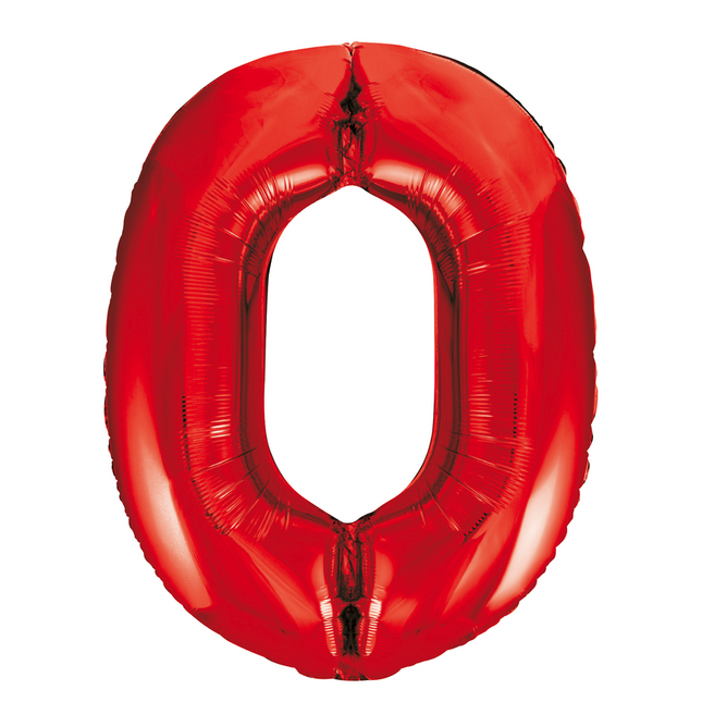 Globo Foil Figura 0 Rojo XL 86cm vacío