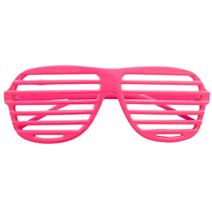 Gafas de rayas rosa neón