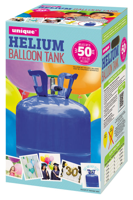 Bombona de helio con 50 globos y cinta