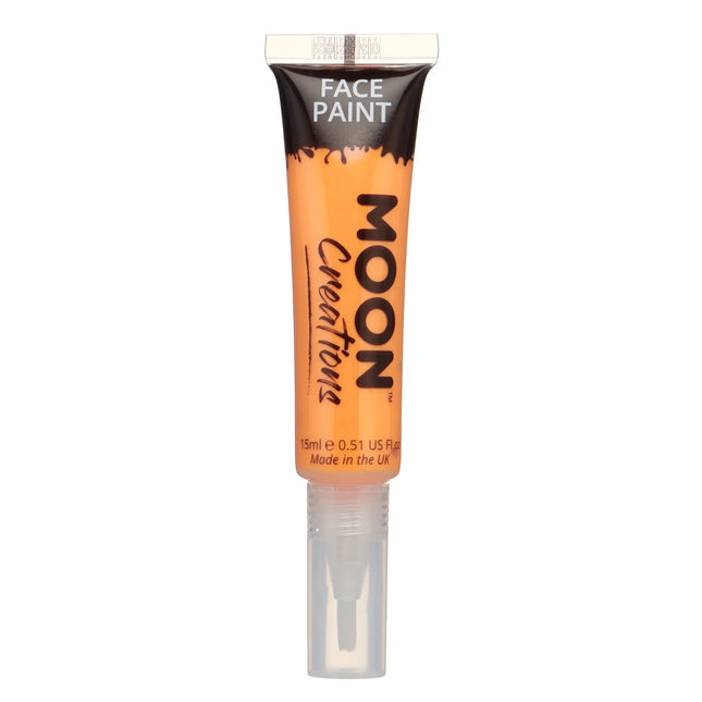 Moon Creations Pintura facial con pincel aplicador naranja 15ml