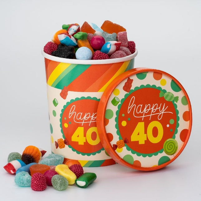 Bandeja de caramelos de colores 40 años 12cm