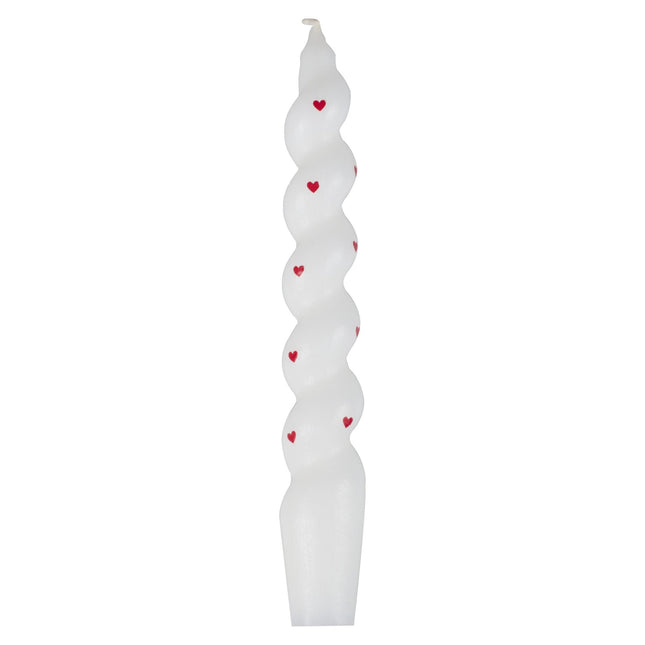 Vela Roja Blanca Corazones 2pcs