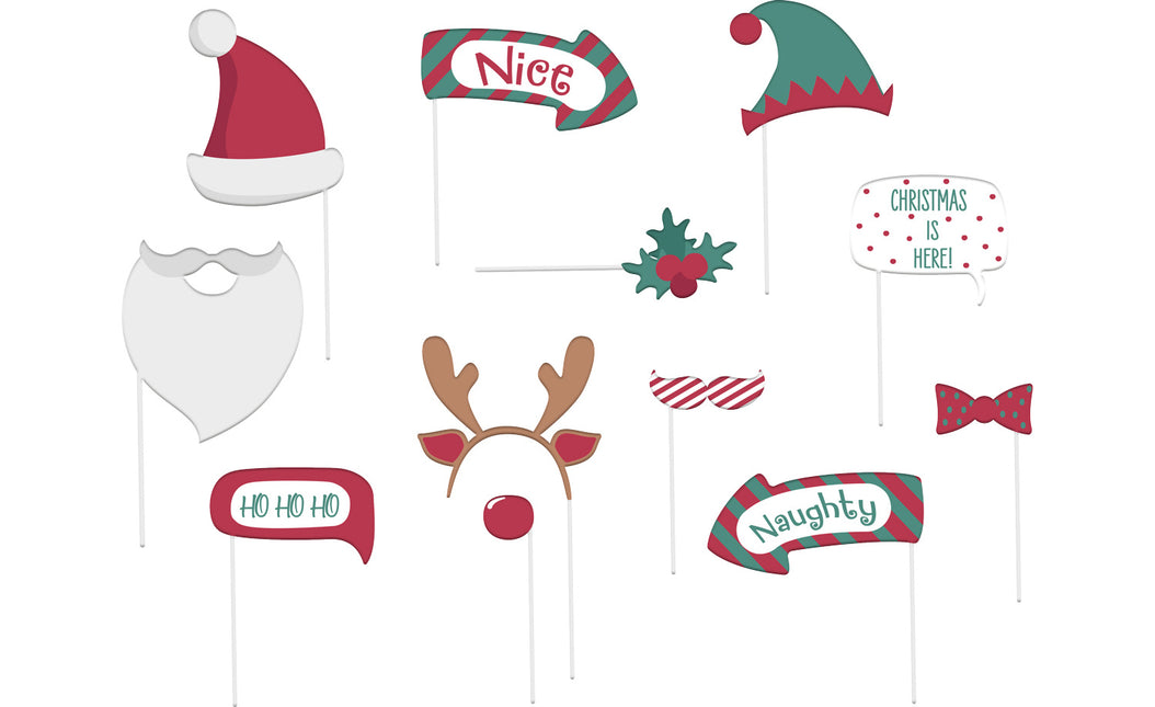 Navidad Photobooth Props 12pcs