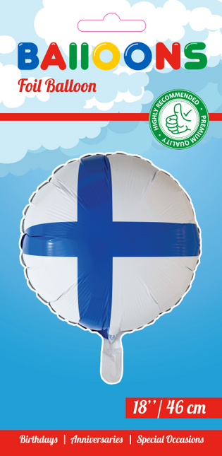 Globo de Helio Bandera Finlandia 45cm vacío