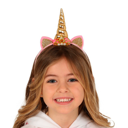 Tiara Unicornio Oro Niño