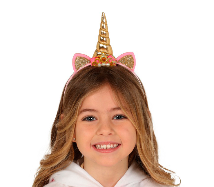 Tiara Unicornio Oro Niño