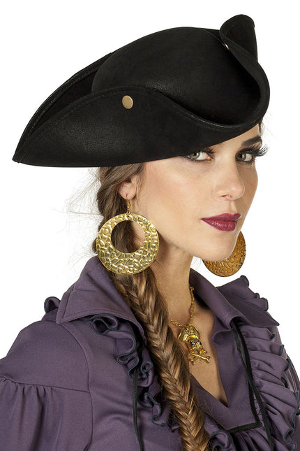 Broches negros para sombrero pirata