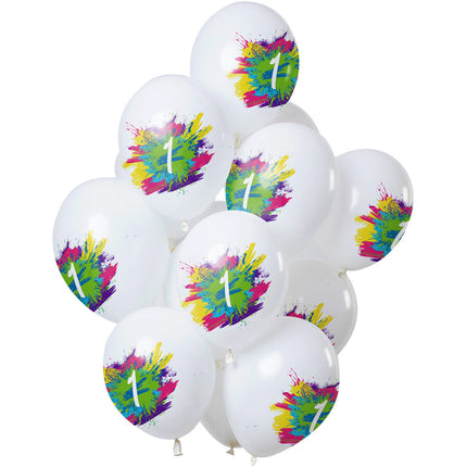 Globos Fiesta 1 Año 30cm 12pcs