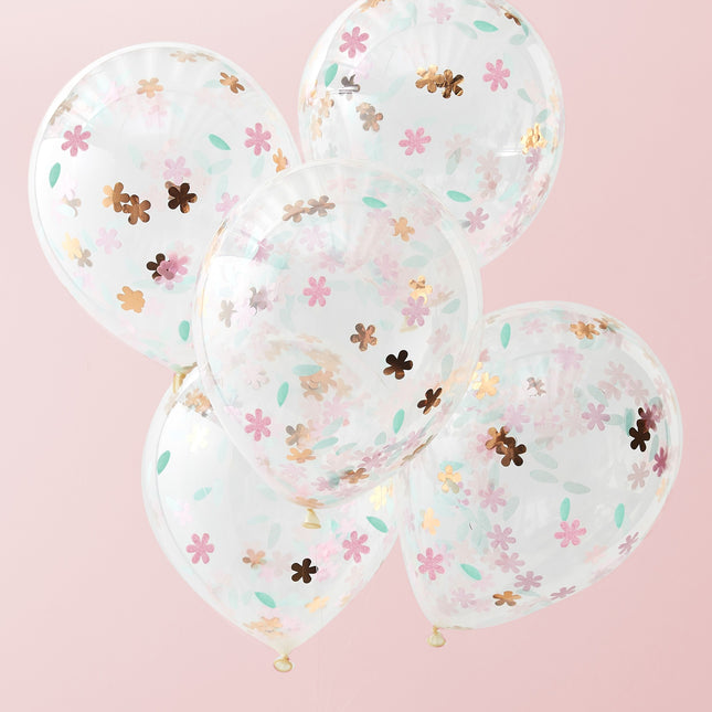 Globos Confeti Flores 30cm 5pcs