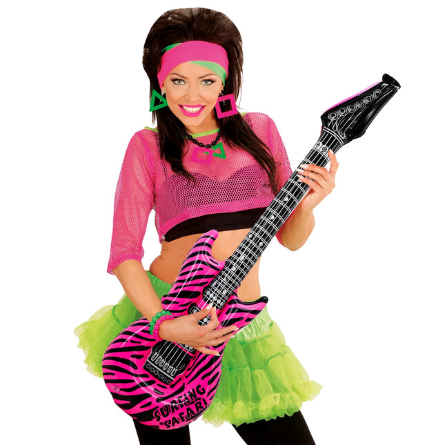 Cebra Falsa Guitarra Rosa Hinchable 1,05m