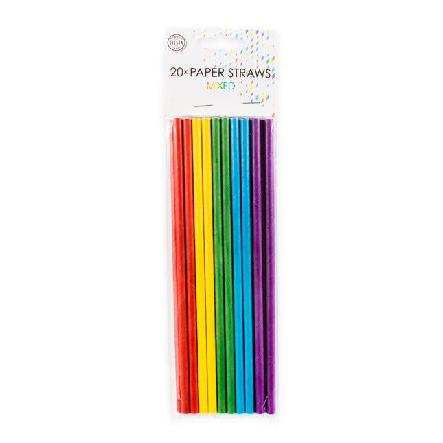 Pajitas de Papel de Colores 20uds.