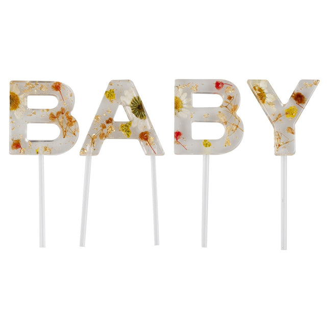 Baby Shower Cupcake Toppers Bebé 4pcs