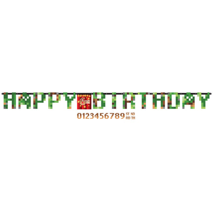 Cabestrillo Letra Minecraft Feliz Cumpleaños 3,2m