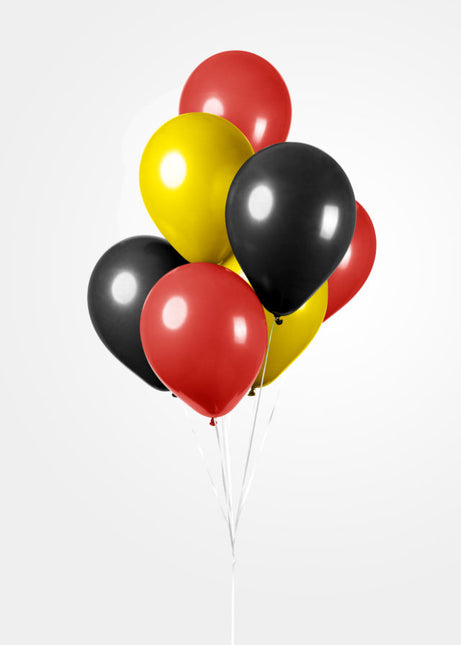 Globos Negro Amarillo Rojo 30cm 10pcs