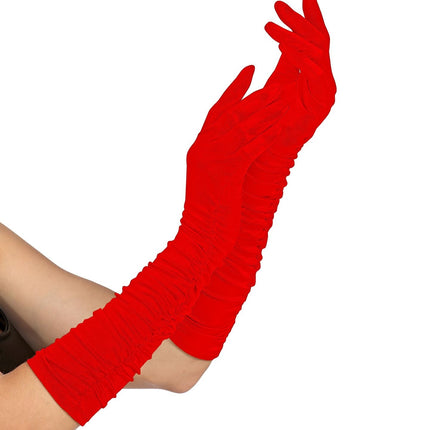 Guantes rojos Plisse Lycra