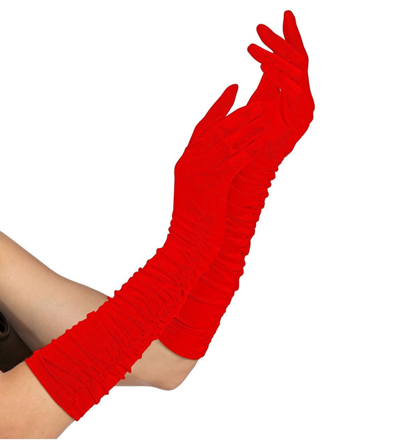 Guantes rojos Plisse Lycra