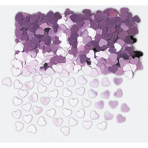 Corazones de confeti morado 14g