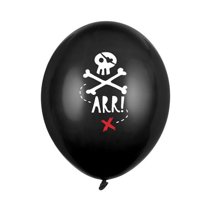 Globos Pirata Negro 30cm 6pcs