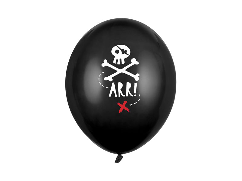 Globos Pirata Negro 30cm 6pcs