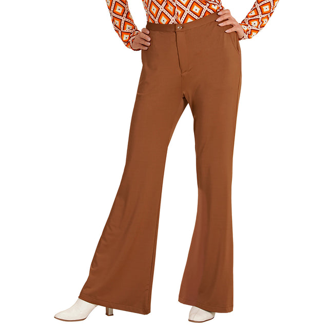 Pantalón Disco 70S Marrón Mujer