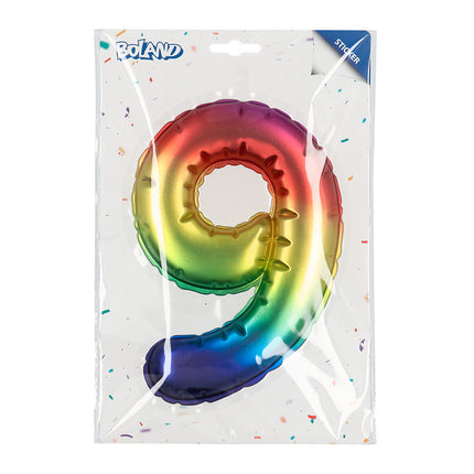 Pegatinas Arco Iris 9 Años Globo 20cm