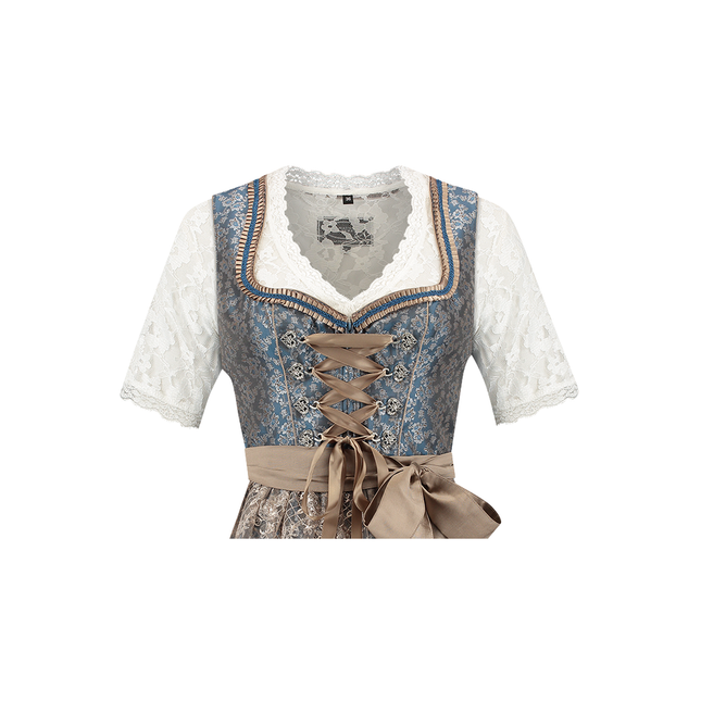 Blanco Azul Vestido Dirndl Oktoberfest Rosa Señoras