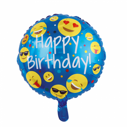 Globo de Helio Feliz Cumpleaños Emoji 45cm vacio