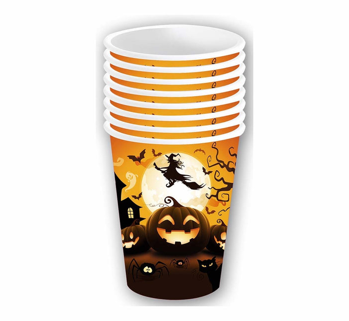 Vasos de Halloween Calabaza 240ml 6uds.