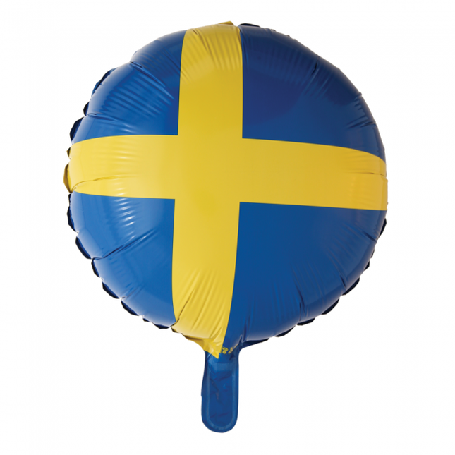 Globo de Helio Bandera Suecia 45cm vacío