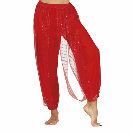 Pantalón de danza del vientre Rojo Señoras