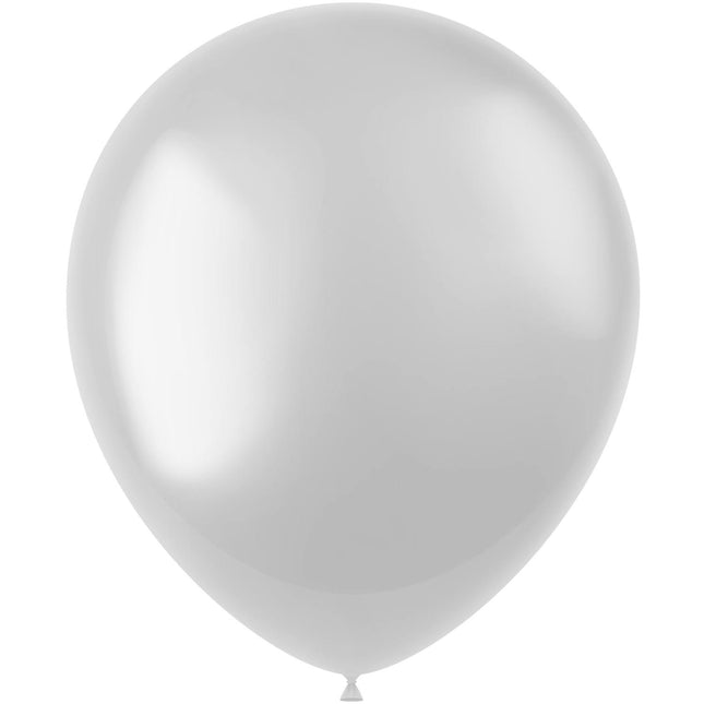 Globos Blancos Perla Metálica 33cm 50pcs