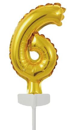 Gold Cake topper 6 Años Globo de aluminio 12.5cm