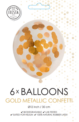 Globos Confeti Oro 30cm 6pcs