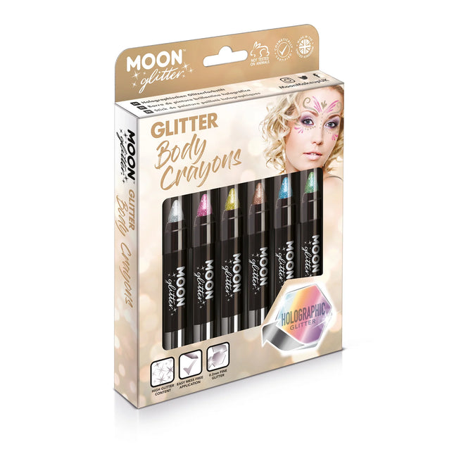 Moon Glitter Crayones Holográficos para el Cuerpo Morado 3.2g